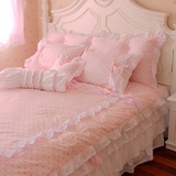 韩式公主床上四件套 粉色蕾丝床裙 淑女屋床品4件套 纯棉床上用品