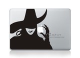 苹果笔记本Macbook贴纸贴膜 局部创意进口材料女巫黑白局部贴D22