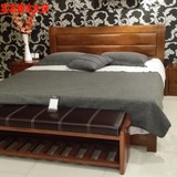 卓瑞品牌   卧室家具现代简约时尚橡木全实木双人大床
