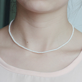 正品珍珠项链天然正圆AAAA2-3-4mm无暇极强光短款淡水珍珠锁骨链