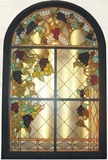 蒂凡尼欧式门窗玻璃屏风拱形窗户玻璃创意宜家艺术玻璃田园风格