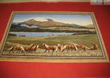 蒙古国进口纯羊毛挂毯美丽的蒙古草原山水图1.5*2米
