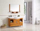 简约中式实木浴室柜组合橡木卫浴柜卫生间落地台盆柜洗手台洗脸盆