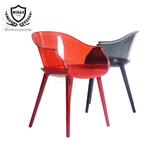 2016新品时尚田园风艺术椅子扶手舒适稳固餐椅聚碳酸酯透明PC椅