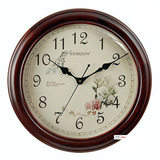 安纳贝尔中式实木简约美欧式挂钟静音复古创意时钟卧室石英钟表