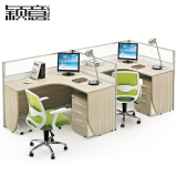 颖意办公家具简约现式组合办公桌职员桌2人位员工桌屏风卡位J6920