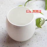 唐山骨瓷杯纯白肚杯早餐杯简约牛奶杯陶瓷杯创意水杯马克杯漱口杯