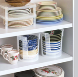 智慧夫人日本进口厨房塑料碗架大小碗碟整理架橱柜架子餐具收纳架