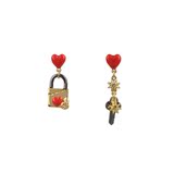LES NEREIDES 法国代购 爱在巴黎系列 桃心钥匙锁星星 耳环耳针
