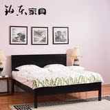 新中式实木床1.5米纯实木床双人床实木床2米.2.2米大床简易实木床
