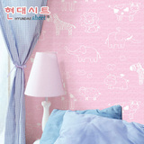 韩国加厚自粘式墙纸儿童房卡通PVC客厅 卧室客厅墙壁纸环保粉色