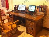 厂家直销 实木办公桌 原木书桌 电脑桌  中式 田园风格 原木家具