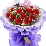 11枝红玫瑰鲜花送女友老婆情人节圣诞节生日礼物西宁鲜花同城速递