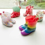 日单正品 儿童水晶果冻卡通造型印花男女童雨靴水鞋  雨鞋