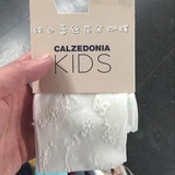 calzedonia 2016春夏新款 儿童连裤袜蕾丝袜白色花朵蕾丝 爆款