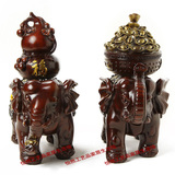 中式招财大象聚宝盆摆件吉祥如意对大象新房中式结婚商务创意礼品