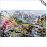朝鲜名家国画 山水画 名川山水风景画手绘油画原作客厅人物画挂画