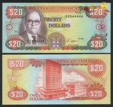 牙买加1989年20元 全新 UNC 好号豹子号544444