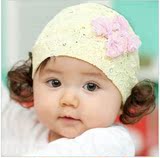 韩婴儿童发圈女童发卡蕾丝蝴蝶结假发带头饰公主配饰宝宝发箍发夹