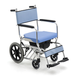 三贵 MIKI 轮椅 MOCC-43 航太铝小轮轮椅 可折叠 轻便带便盆 械