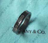 香港代购 Tiffany/蒂芙尼 1837系列 鈦金亮黑色纯银窄形戒指