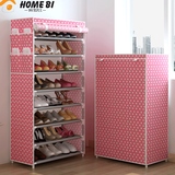 家世比 创意DIY超坚固鞋架自由安装组合粉色宿舍防尘简易鞋柜特价