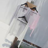 韩版夏季新款纯色薄针织衫女开衫长袖短款空调衫修身显瘦防晒衣潮