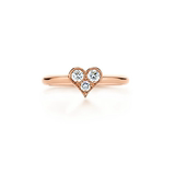 蒂凡尼Tiffany Hearts 18K 玫瑰金镶钻石戒指