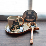 景德镇釉下彩高温手工陶瓷餐具套装 龙猫卡通碗盘勺杯子创意礼物