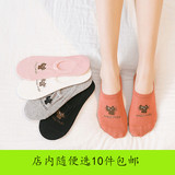 夏季韩国船袜女学生短腰纯棉创意可爱低帮浅口防滑硅胶隐形短袜子