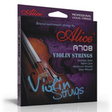 爱丽丝小提琴套弦A708小提琴琴弦尼龙芯 4弦银缠绕小提琴演奏弦