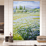 无缝大型壁画卧室沙发客厅电视背景墙壁纸欧式油画地中海风景458