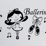 芭蕾舞蹈贴纸 跳舞女孩 音乐舞蹈艺术学校教室墙贴 儿童房 r044