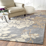 时尚欧式美式田园花朵地毯沙发茶几客厅地毯卧室床边手工地毯定制