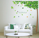 卧室客厅沙发墙电视背景墙贴 环保可移除家居装饰墙绿树林荫贴纸