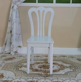 欧式简约水晶椅子 无扶手时尚实木椅 餐椅 外贸原单宜家象牙白色