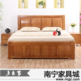 厂家直销 大气现代双人实木床 高档床 1.8 橡木床 加厚实木床