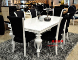 特价新古典后现代餐桌白色烤漆餐厅餐桌椅组合实木家具简约北欧