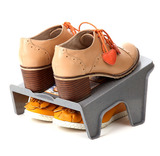 日本进口YAMADA鞋架塑料双倍鞋托鞋柜整理架简易创意鞋子收纳架子