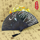 雅扇堂真丝扇和风日式折扇古风工艺礼品扇女式中国风折叠舞蹈扇子
