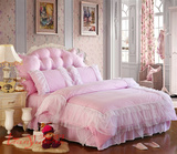 韩式风床上用品高档公主蕾丝花边床罩床裙套件床品四件套免邮