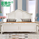 美式床实木床1.8储物床1.5米白色田园床婚床卧室双人床橡木高箱床