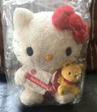 正版古董绝版抱熊Hello Kitty日本制造毛绒公仔娃娃日本代购