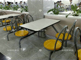 连体快餐桌椅组合 食堂桌椅 5花靠背肯德基餐桌椅 连体餐桌