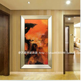 纯手绘油画立体装饰画有框画抽象画客厅卧室玄关走廊过道挂画抽象