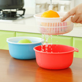 厨房带盖双层塑料滴水篮果篮 多用洗菜篮洗水果沥水篮滤水筛