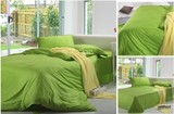 床上用品贡缎四件套纯棉全棉1.2米单人三件套-2加大双人纯果绿色