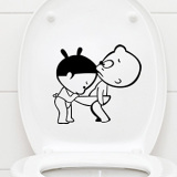 可爱马桶贴 墙贴纸厕所搞笑可爱卡通防水卫生间浴室彩语墙贴mt