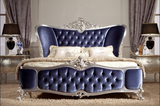新古典床 别墅卧室家具组合套装床 实木雕花双人床 欧式双人婚床