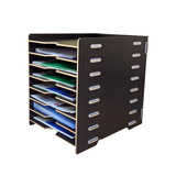 B3005 A4加厚文件资料收纳柜 木质DIY创意组装 桌面杂志架 资料架